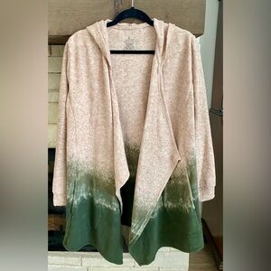 Cuddl Duds Fleece Ombré Hooded Open Jacket